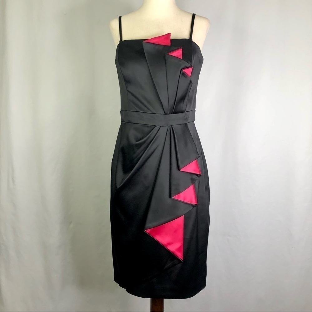 White House Black Market pencil dress convertible straps sculptural pleats 8